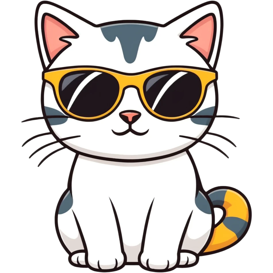 Cat with sunglasses emoji
