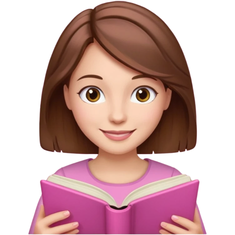 WOMEN reading a pink book emoji emoji