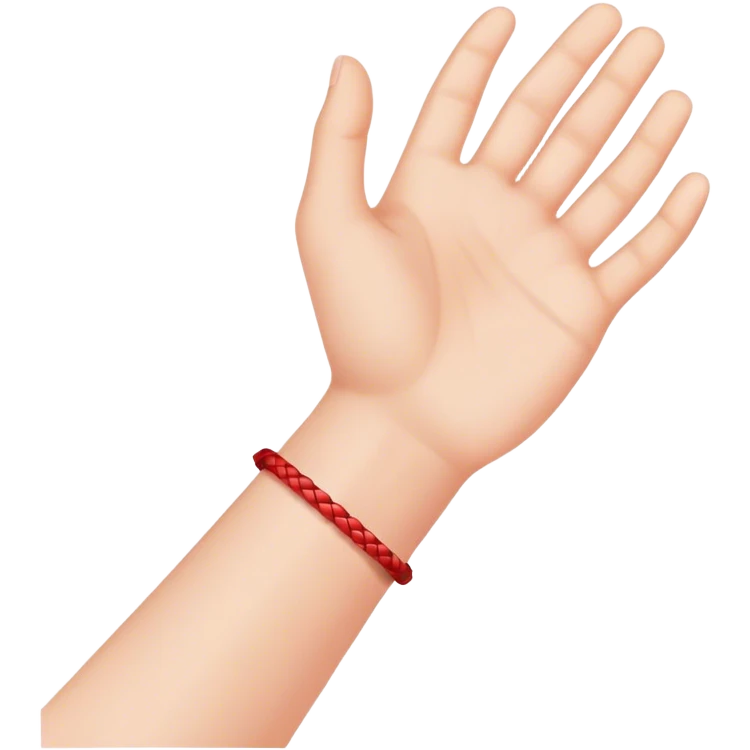 Hand with red bracelet thread  emoji