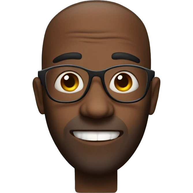 A funny guy that wear a glass, has a an african color and look terrifying emoji