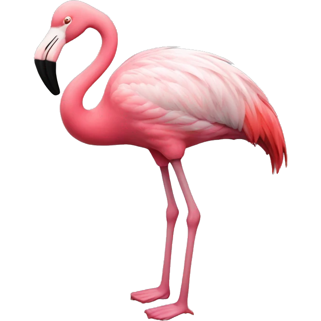 A flamingo wearing boots emoji