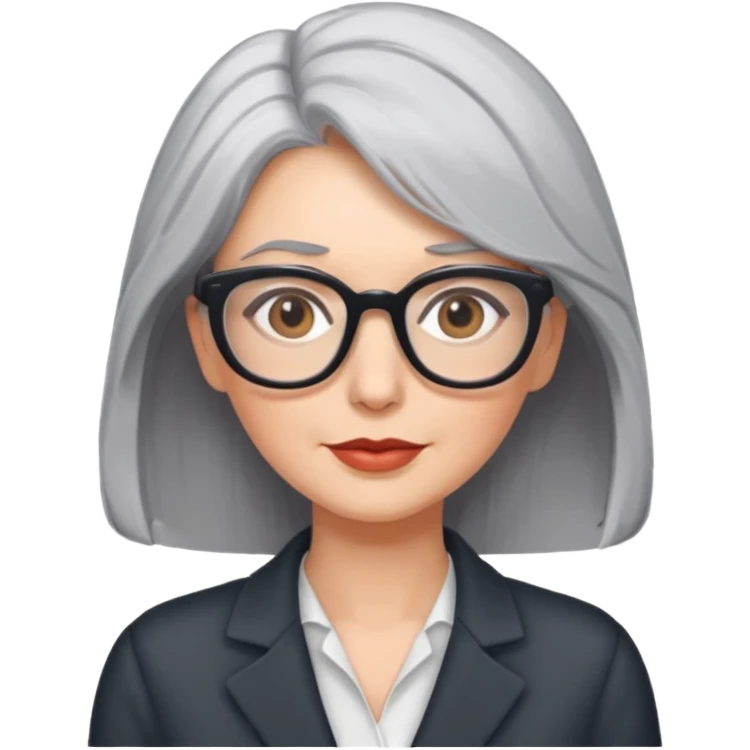 Sexy wife with gray hair and glasses emoji