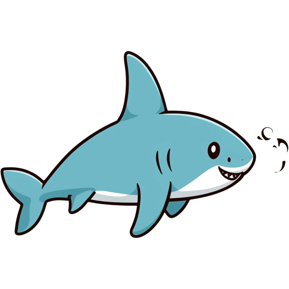 A cute shark sticker emoji