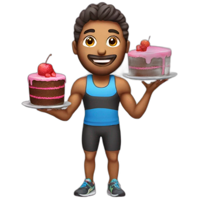 Fitness Trener with cake emoji