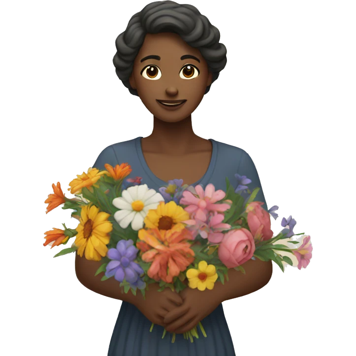 a woman make a Garland of flowers emoji