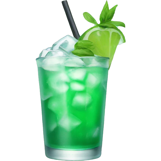 iced green drink in glass emoji