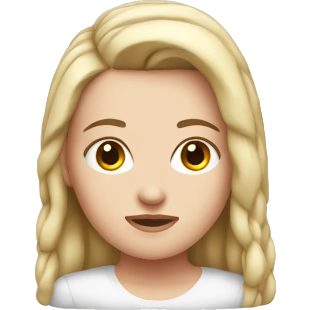 White girl with bumped head emoji