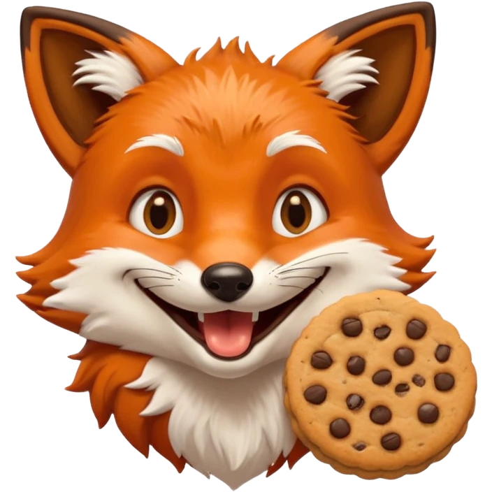 lachender Fuchs mit Keksen emoji