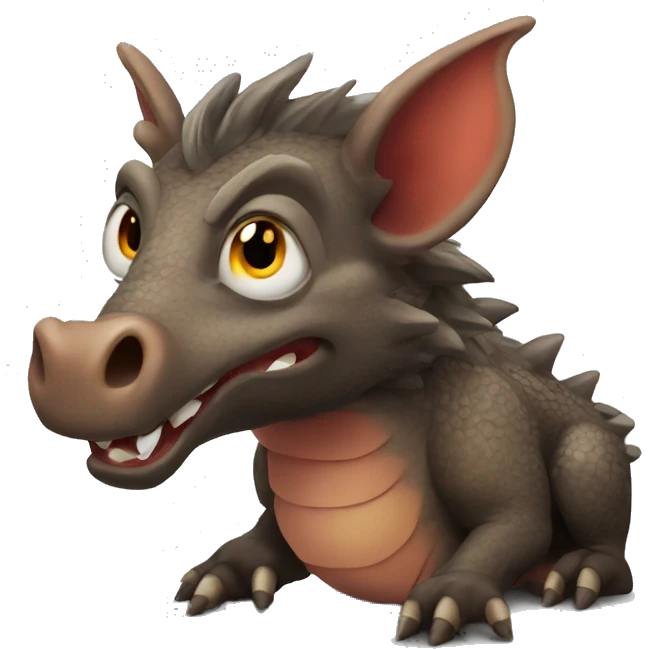 Dragon loving wild boar emoji