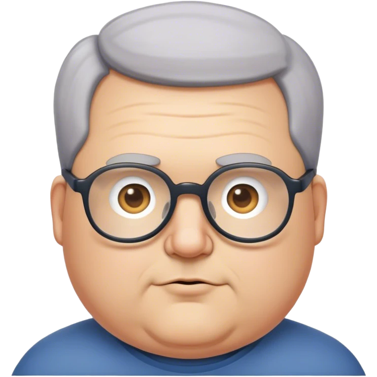 homem gordINHO, 40 ANOS CABELO RALO, BRANCO E DE OCULOS emoji