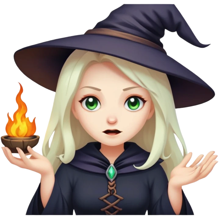 Witch putting curse emoji