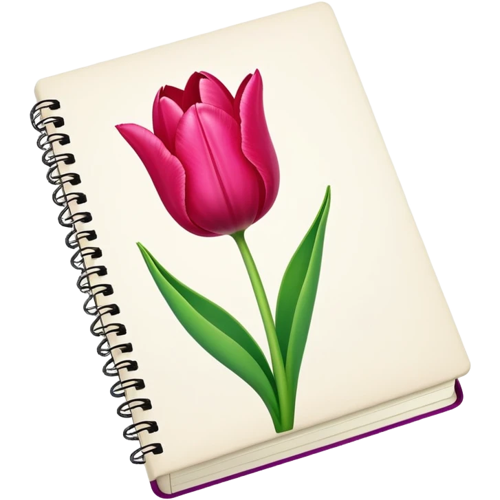 notebook with tulip on the cover  emoji