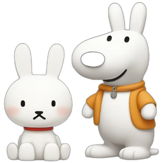 Miffy and Snoopy emoji