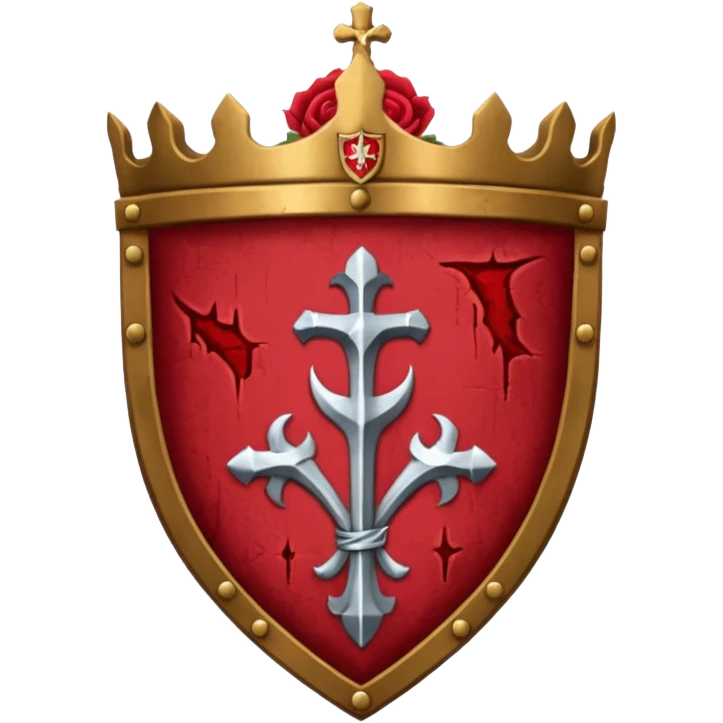 brasão sangrando medieval rosa de sangue vermelha emoji