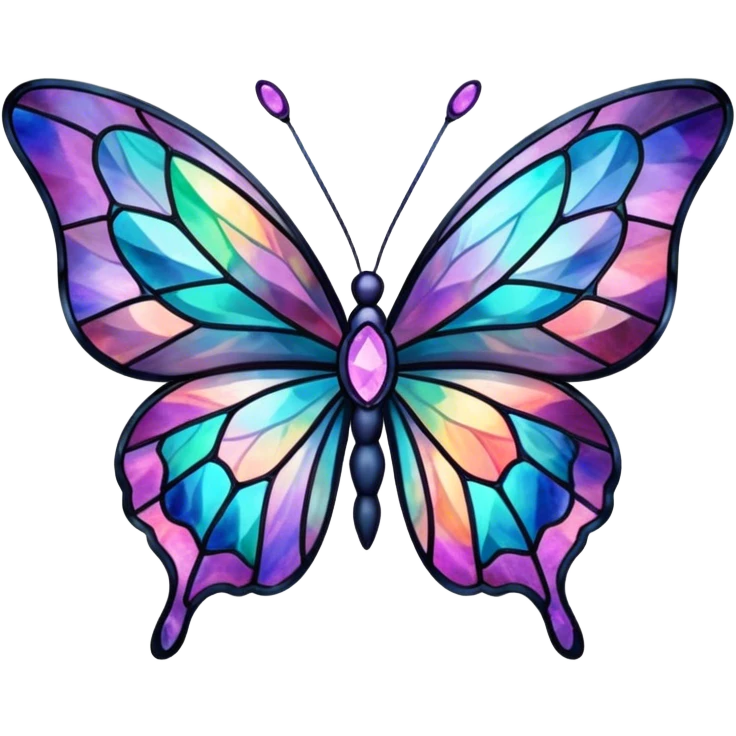 Nebula Gemstone Crystal Stained Glass Butterfly emoji