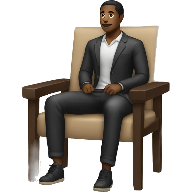 black men sitting a chair emoji
