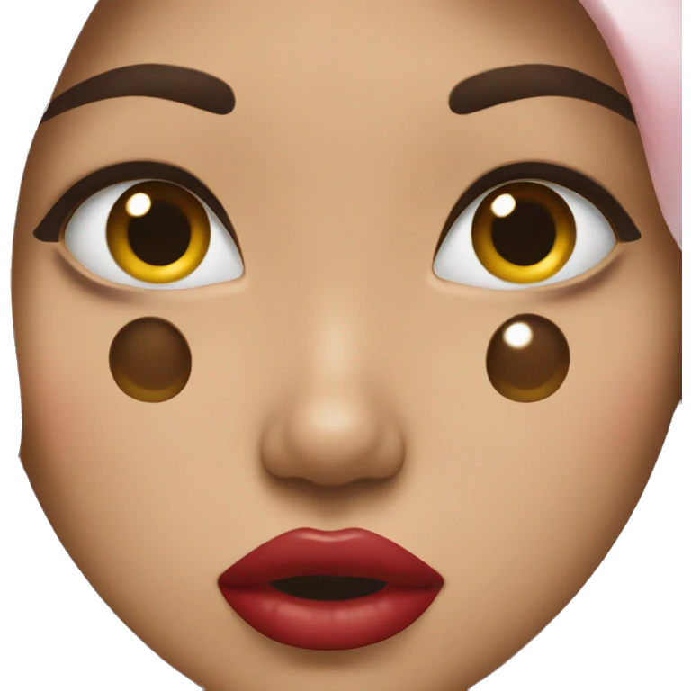 Girl blowing her lips emoji