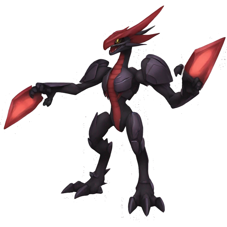  Cool Edgy Black Red Digimon-Fakemon-Raptor-Genesect-Dragon full body emoji