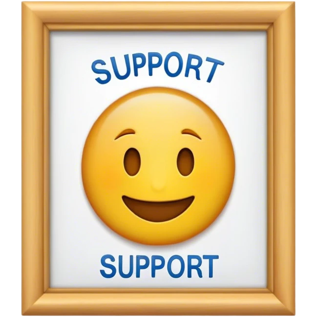 
I need a dynamic emoji framed with the text "SUPPORT". emoji