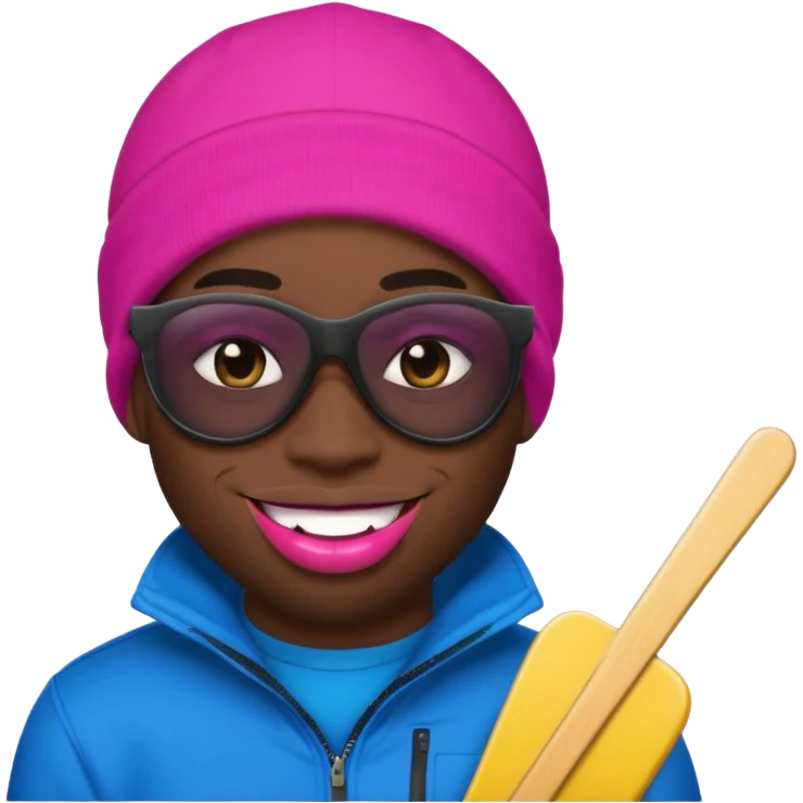 black guy, thug, ski mask, stealing, emoji, big pink lips emoji