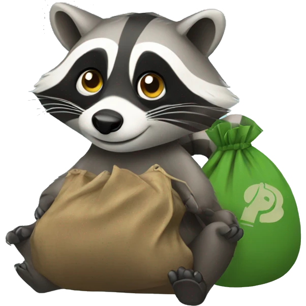 Raccoon with moneybag emoji