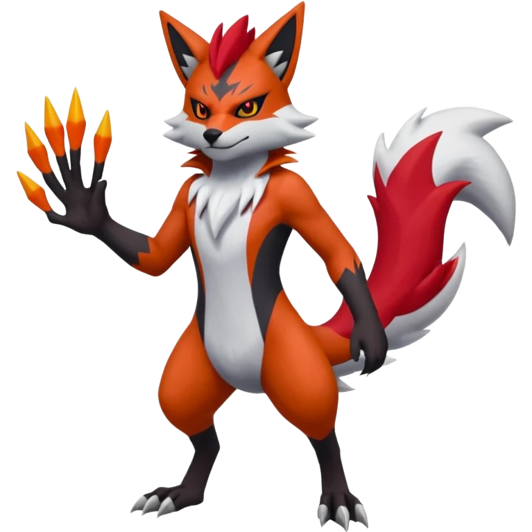 Zeraora-Zoroark-Zangoose-fusion, full body emoji