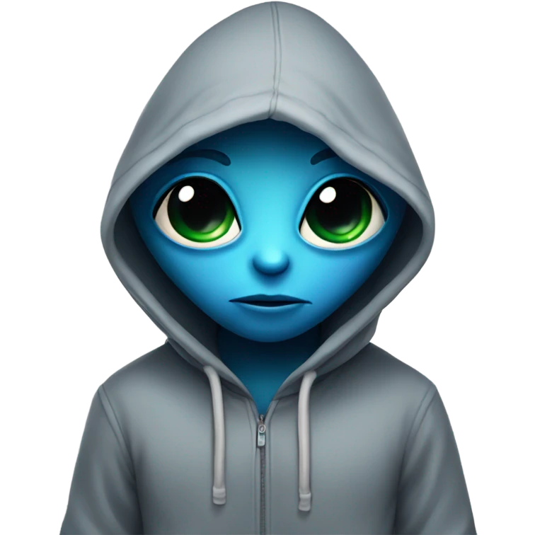 Cute alien in a hoodie emoji
