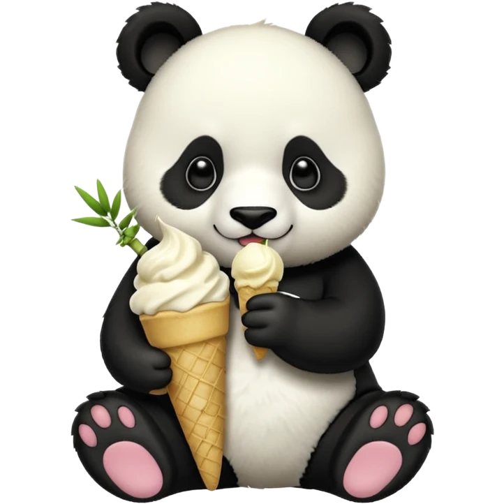 Panda eating ice cream emoji