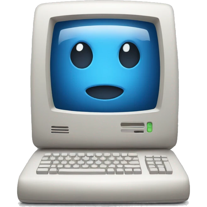 Computer with face emoji