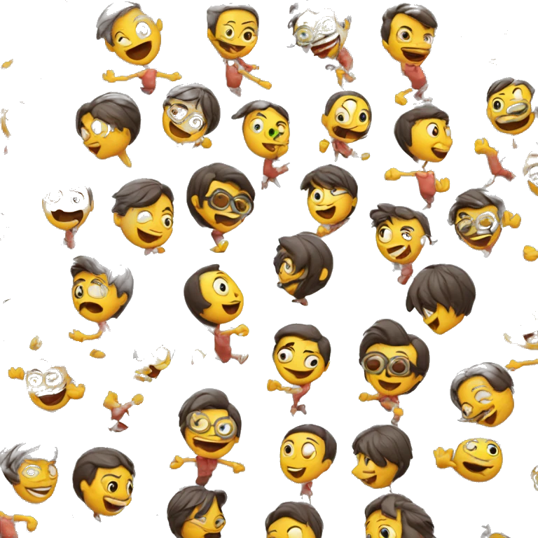 Gente súper divertida baila emoji