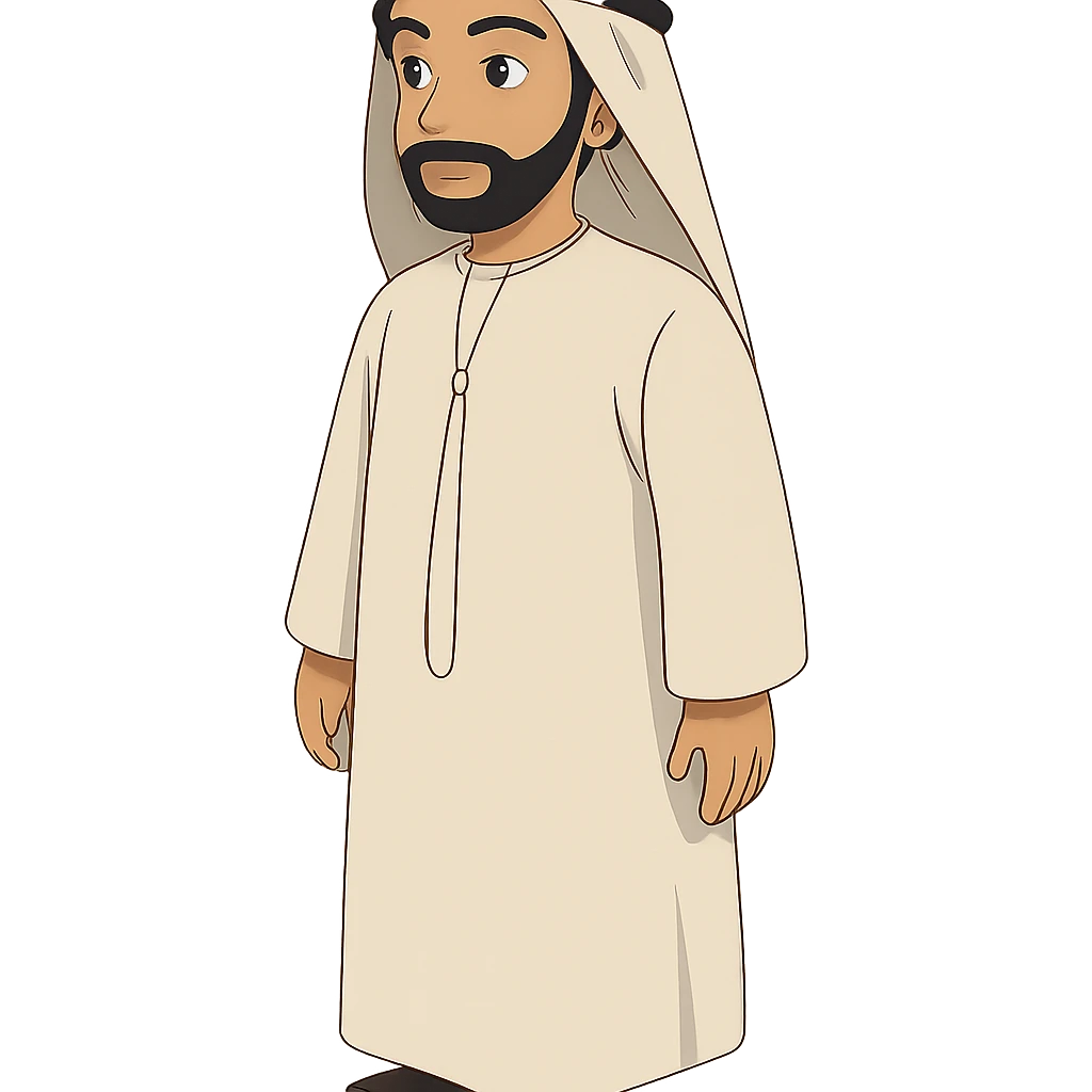 ghibli style Gulf Arab man in kandura and agal emoji