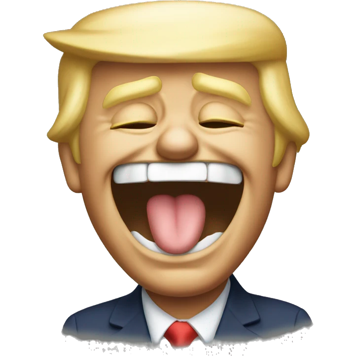Donald trump laughing crying like laughing emoji  emoji