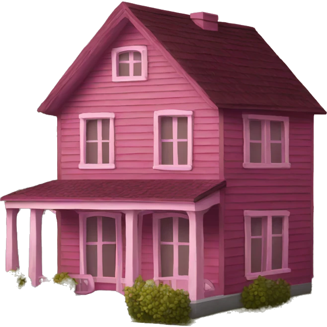 burgundy pink house emoji