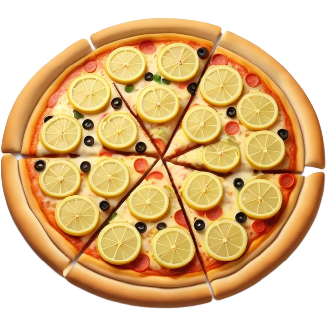 pizza with lemon slices on top emoji