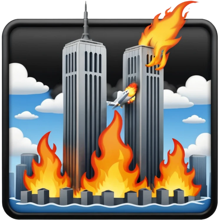 İkiz kuleler çarpan uçak emoji