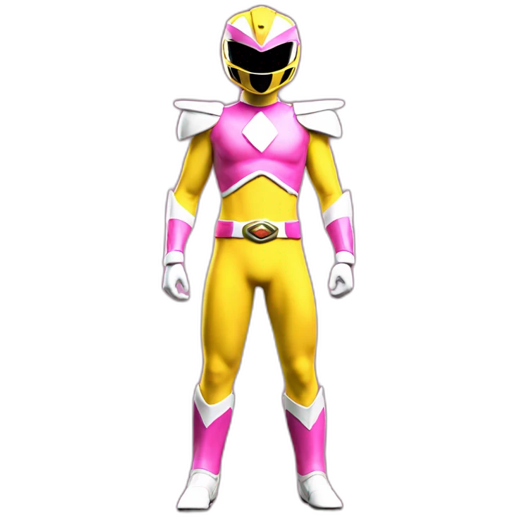 pink and yellow power ranger full body emoji