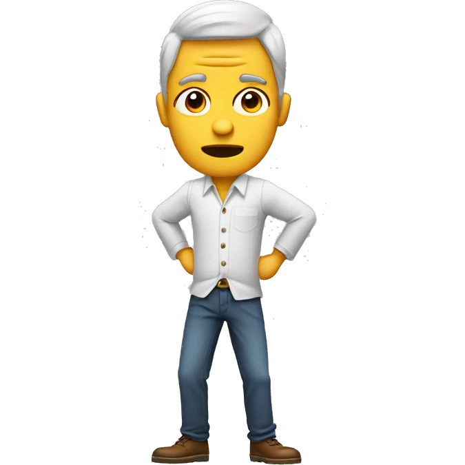 man with a confused face because he put two legs in one pant leg emoji