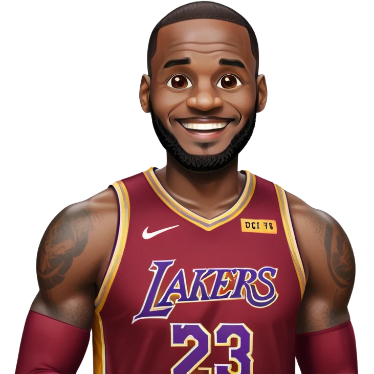 LeBron James celebrating a victory emoji