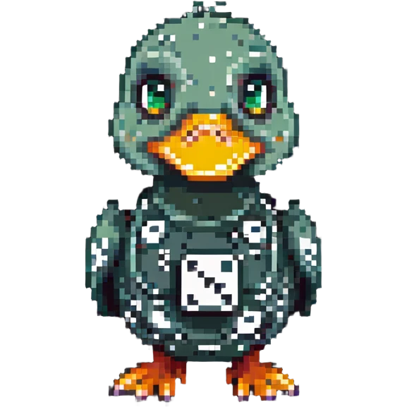 duck inspired by the DuckDice logo emoji