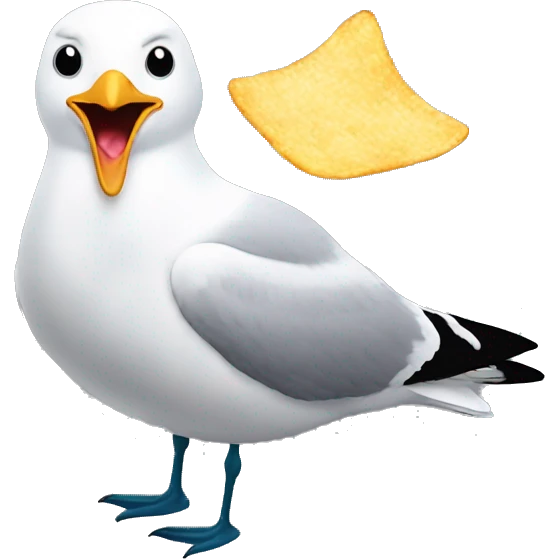 seagull eating potato chip emoji