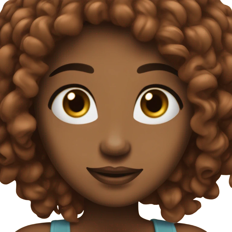 uma mulher negra de pele marrom com cabelo raspado na cor marsala e piercing no septo emoji