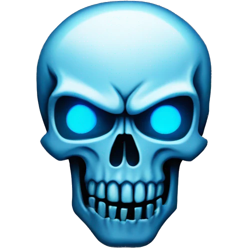 the skull of the punisher colored in blue  emoji