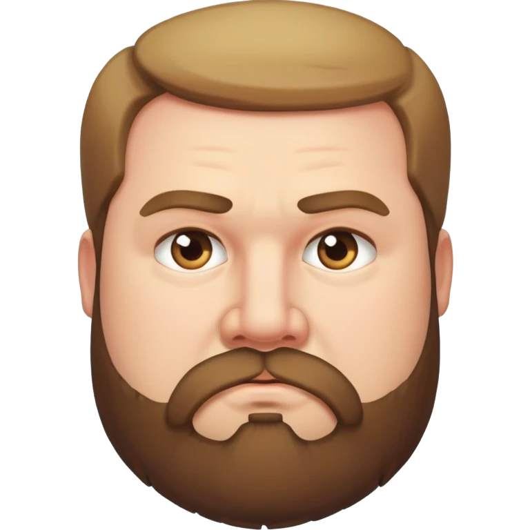 Chubby bearded Caucasian man with a serious face emoji