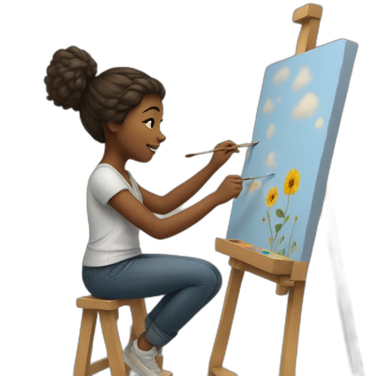 girl is painting emoji