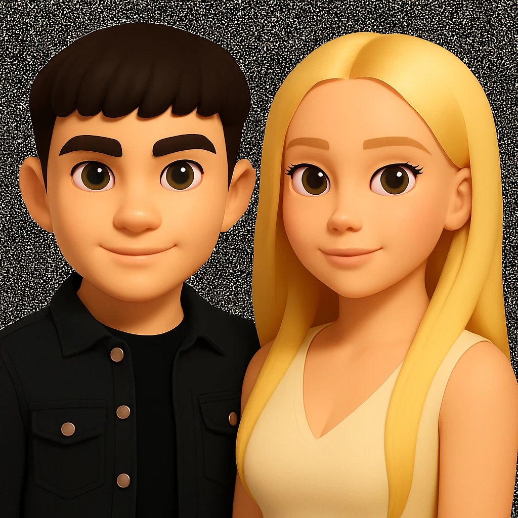 Slightly increase the volume of the upper body of the girl and slightly rotate her to face forward. Preserve the style of the original image. emoji