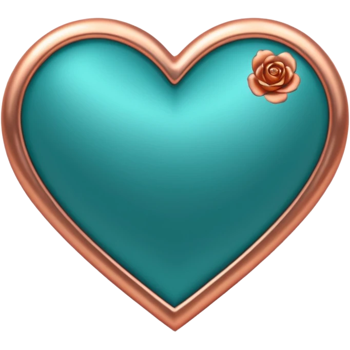 A teal, burnt orang, and rose gold heart, please.  emoji