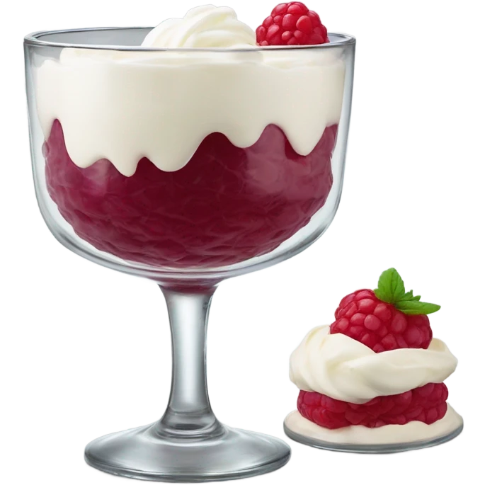Himbeeren mascarpone Creme im Glas emoji