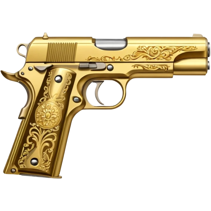 Gold colt 1911 pistol emoji
