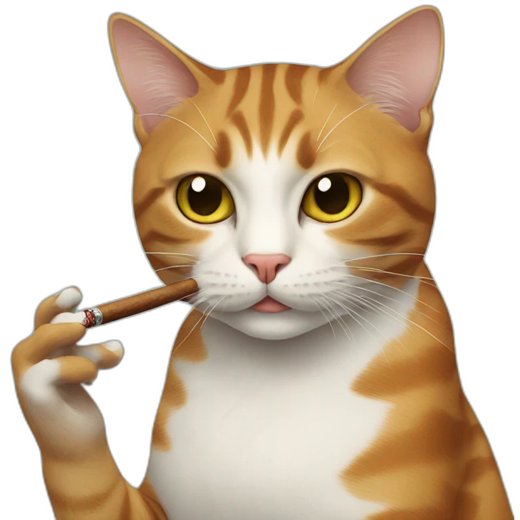 cat smoking cigar emoji
