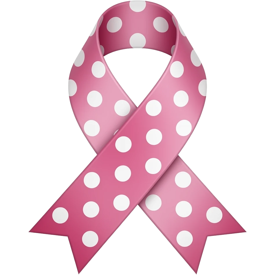pink ribbon with white polka dots emoji